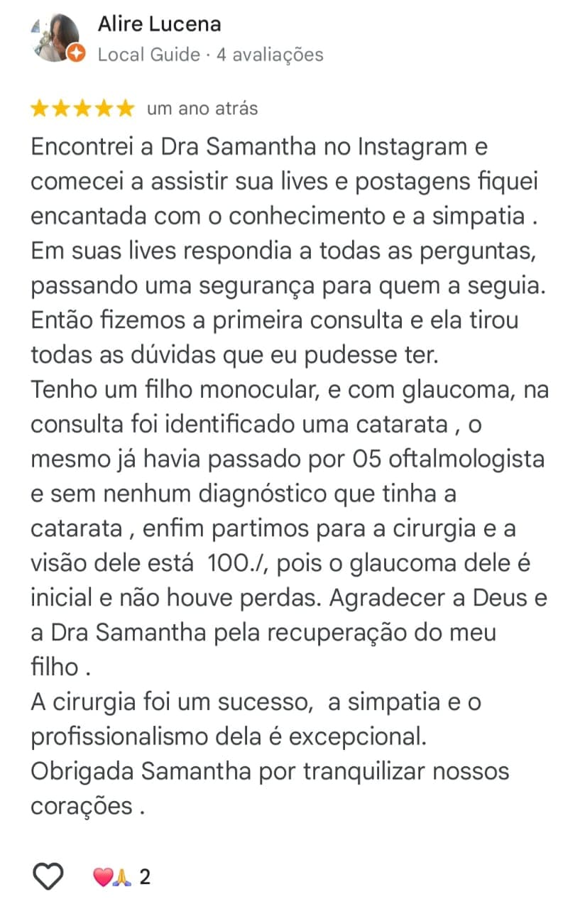 Depoimento de paciente