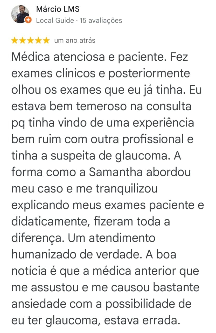 Depoimento de paciente