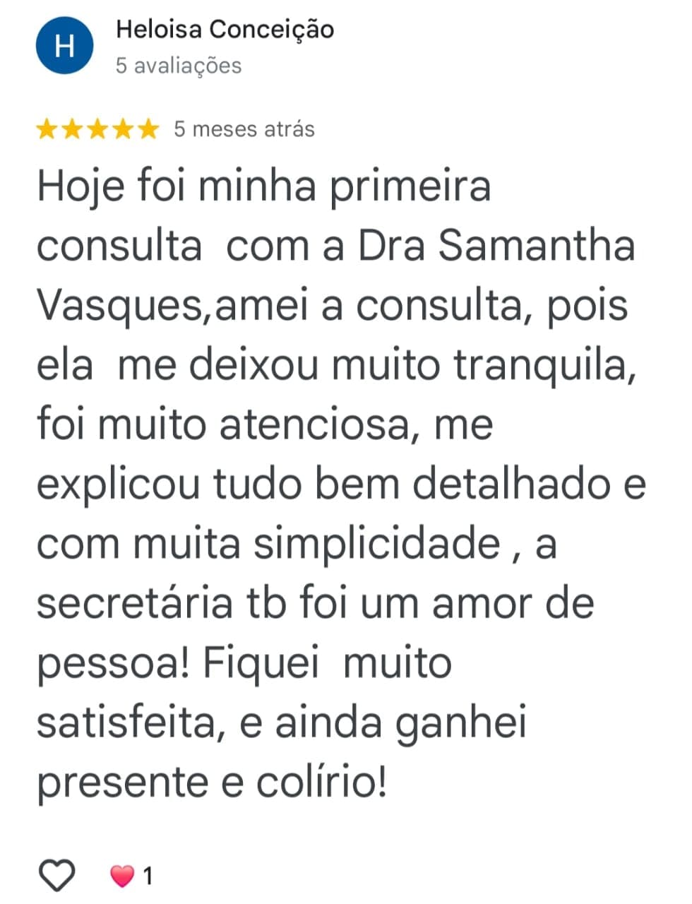 Depoimento de paciente